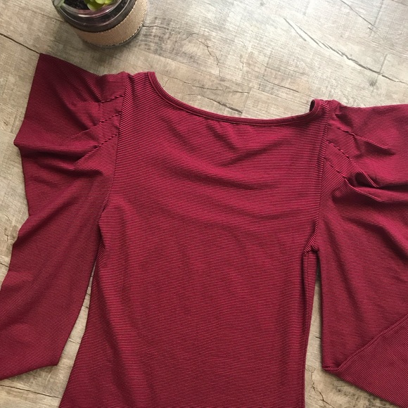 Free People Red & Black Striped Long Sleeve Top - Picture 8 of 9